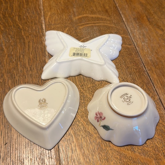 (3) Lenox Trinket Dishes Serenade Heart, Butterfly Meadow & Barrington Dish - Picture 5 of 5